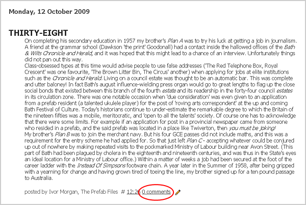 Comment link circled for The Prefab Files blog
