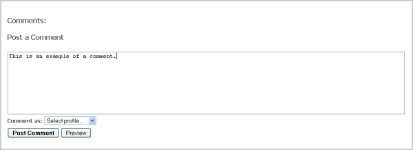 Example of a comment