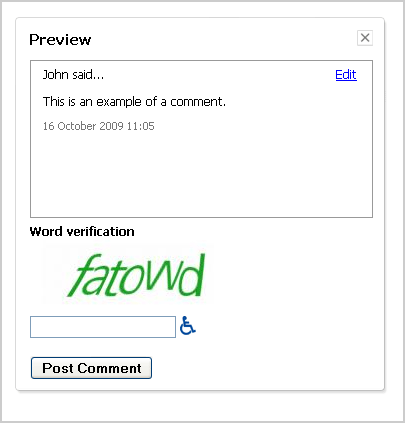 Comment preview